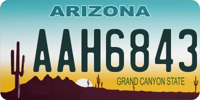 AZ license plate AAH6843