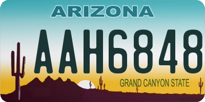 AZ license plate AAH6848