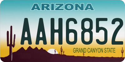 AZ license plate AAH6852