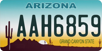AZ license plate AAH6859