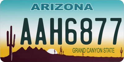 AZ license plate AAH6877