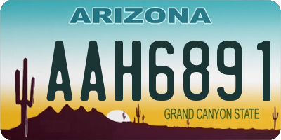 AZ license plate AAH6891
