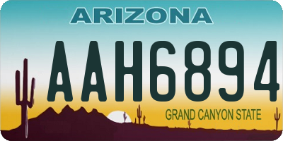 AZ license plate AAH6894