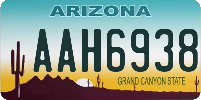 AZ license plate AAH6938