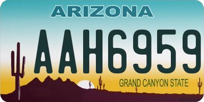 AZ license plate AAH6959