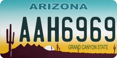 AZ license plate AAH6969