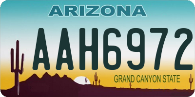 AZ license plate AAH6972
