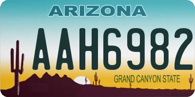 AZ license plate AAH6982