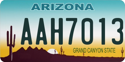 AZ license plate AAH7013