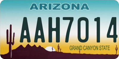 AZ license plate AAH7014