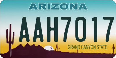 AZ license plate AAH7017