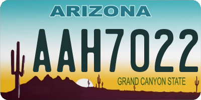 AZ license plate AAH7022