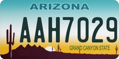 AZ license plate AAH7029
