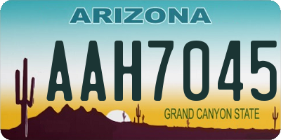 AZ license plate AAH7045