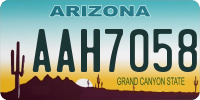 AZ license plate AAH7058