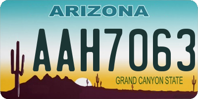 AZ license plate AAH7063