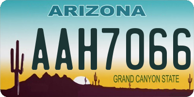 AZ license plate AAH7066