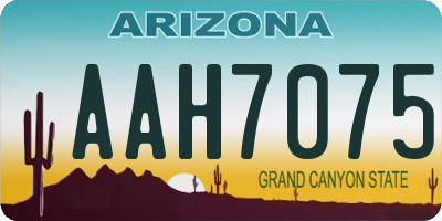 AZ license plate AAH7075