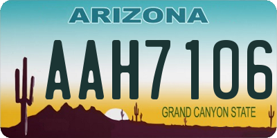 AZ license plate AAH7106