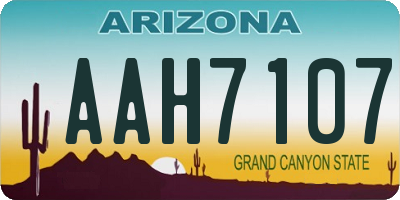 AZ license plate AAH7107