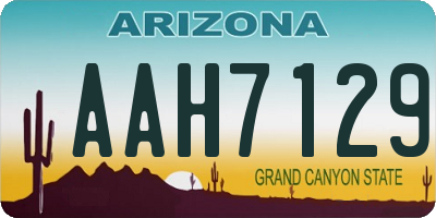AZ license plate AAH7129