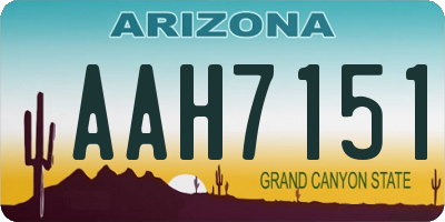 AZ license plate AAH7151