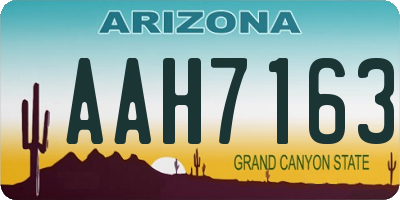 AZ license plate AAH7163
