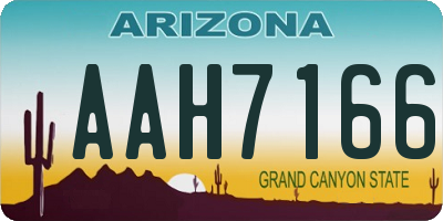 AZ license plate AAH7166