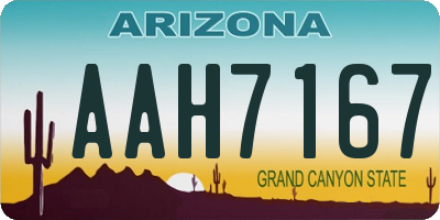 AZ license plate AAH7167