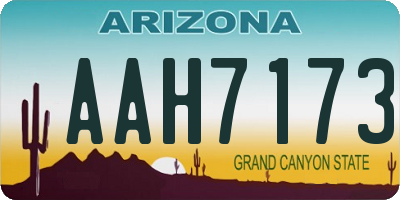 AZ license plate AAH7173