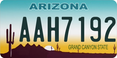 AZ license plate AAH7192