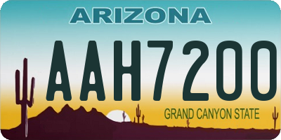 AZ license plate AAH7200