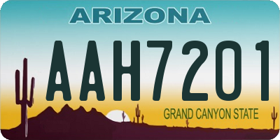 AZ license plate AAH7201