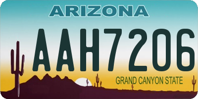 AZ license plate AAH7206
