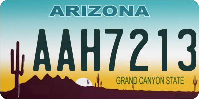 AZ license plate AAH7213