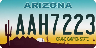 AZ license plate AAH7223