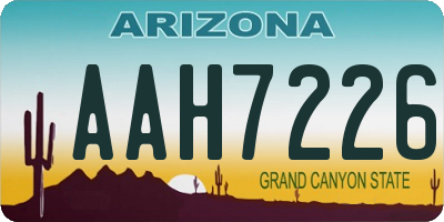 AZ license plate AAH7226