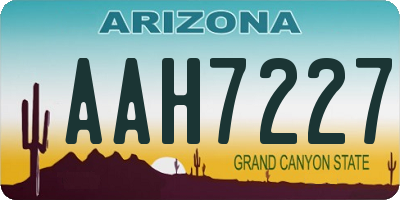 AZ license plate AAH7227
