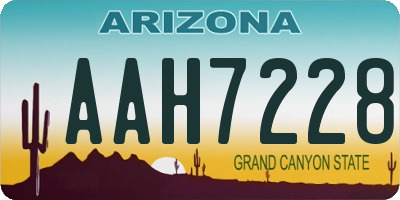AZ license plate AAH7228