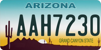 AZ license plate AAH7230
