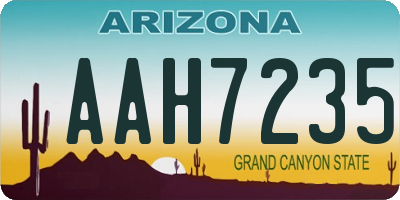 AZ license plate AAH7235