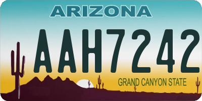 AZ license plate AAH7242