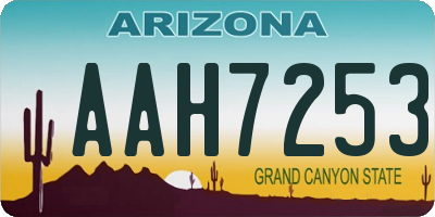AZ license plate AAH7253