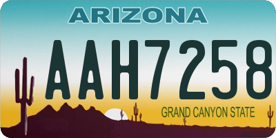 AZ license plate AAH7258