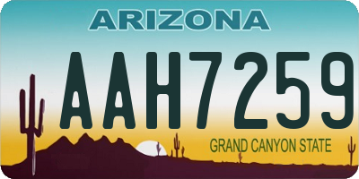 AZ license plate AAH7259