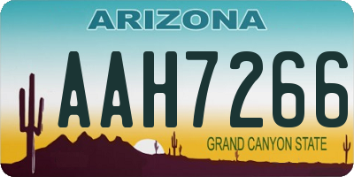 AZ license plate AAH7266
