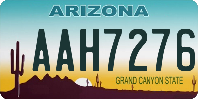 AZ license plate AAH7276