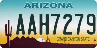 AZ license plate AAH7279