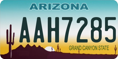 AZ license plate AAH7285