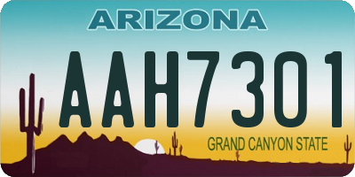 AZ license plate AAH7301